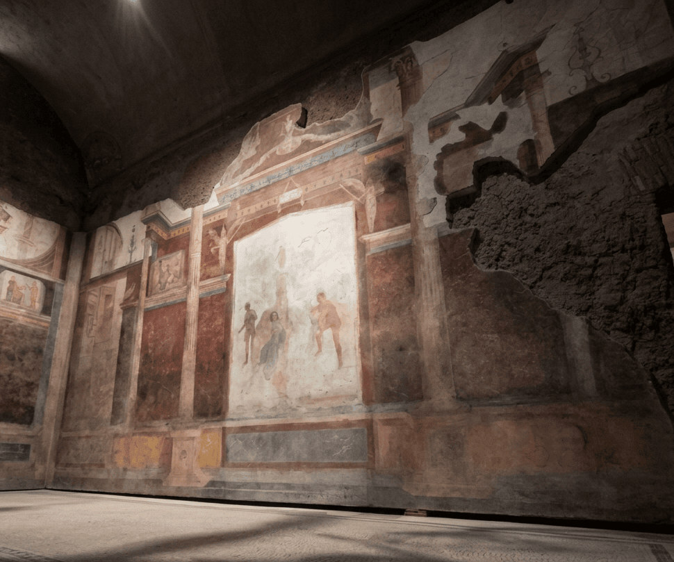 Interior of the House of Livia on the Palatine Hill in Rome
