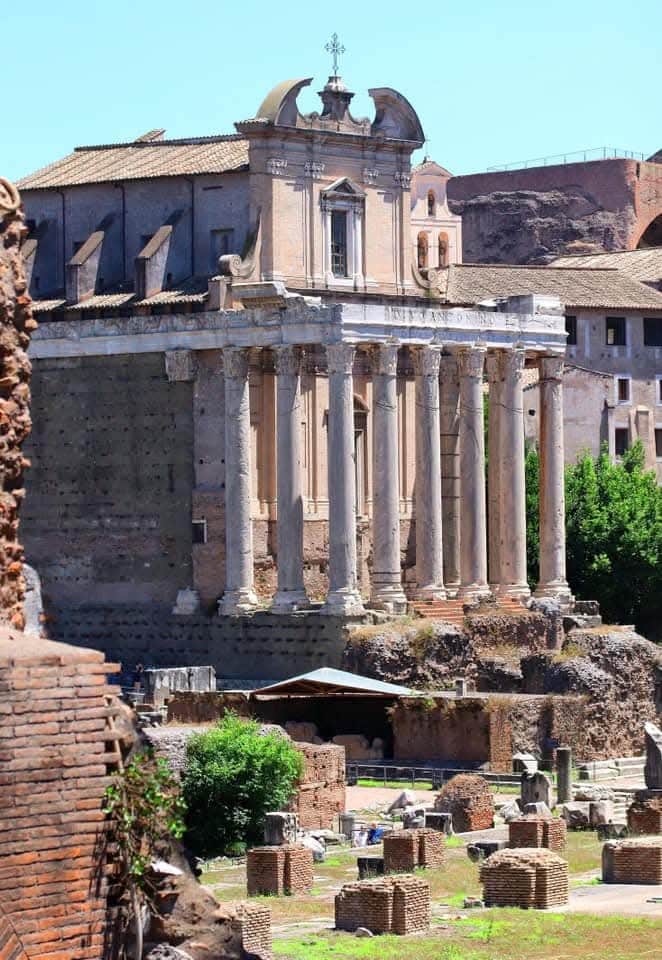 Roman Forum archaeological landscape in Rome