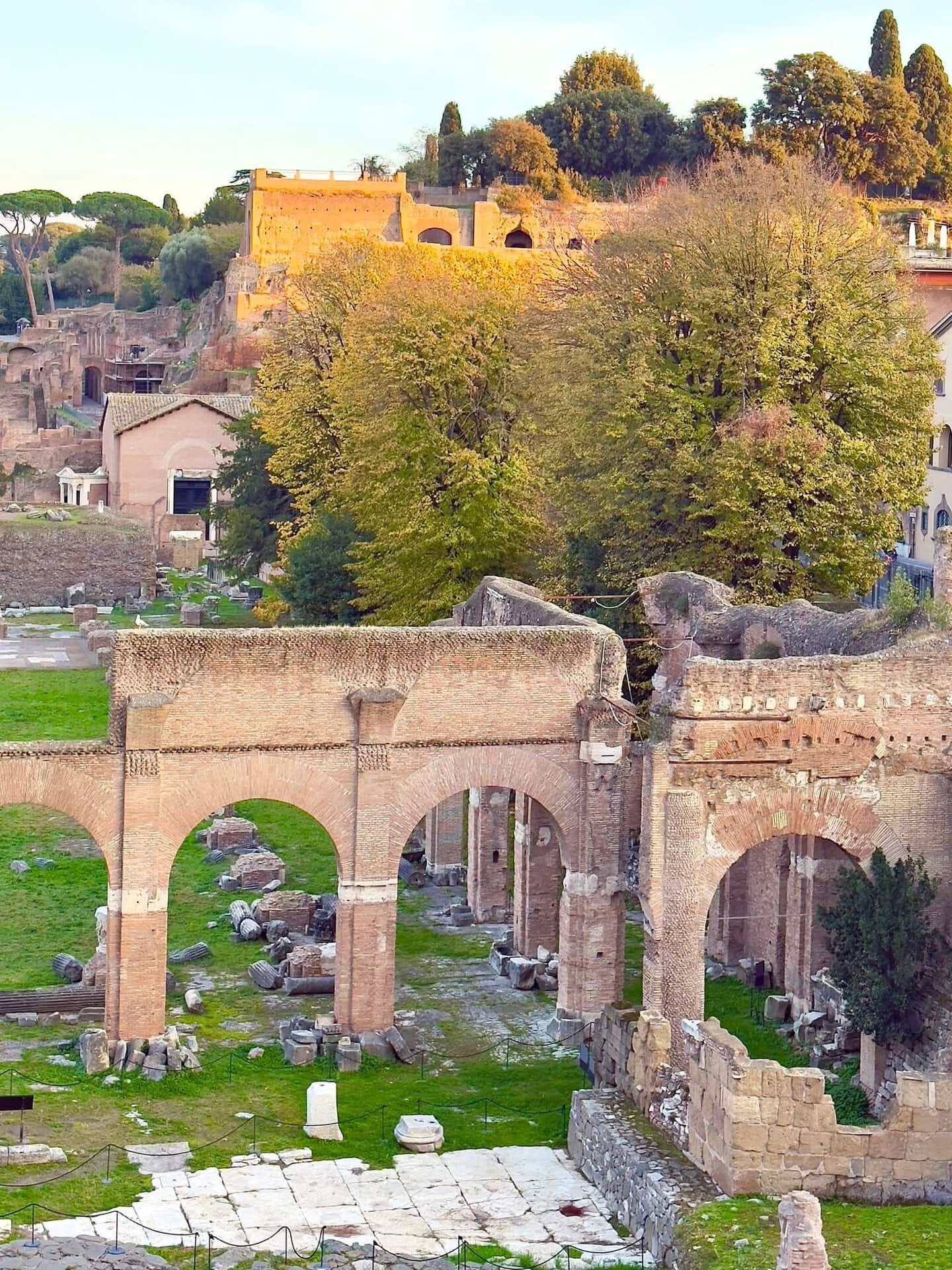 Ancient architecture of the Roman Forum in Rome