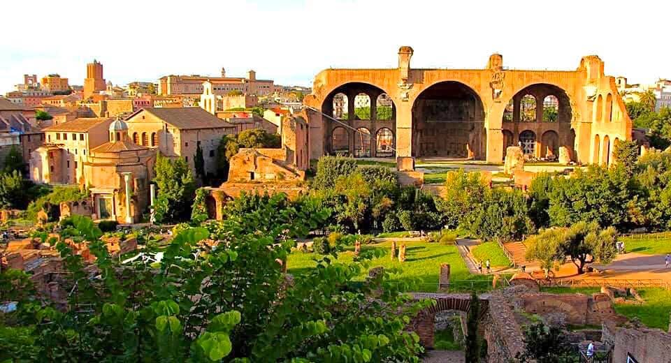 Ancient Roman Forum ruins in central Rome