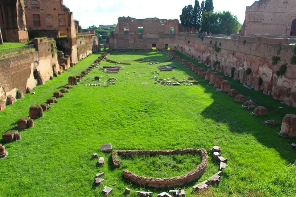 Roman Forum in Rome photographed across the archaeological area