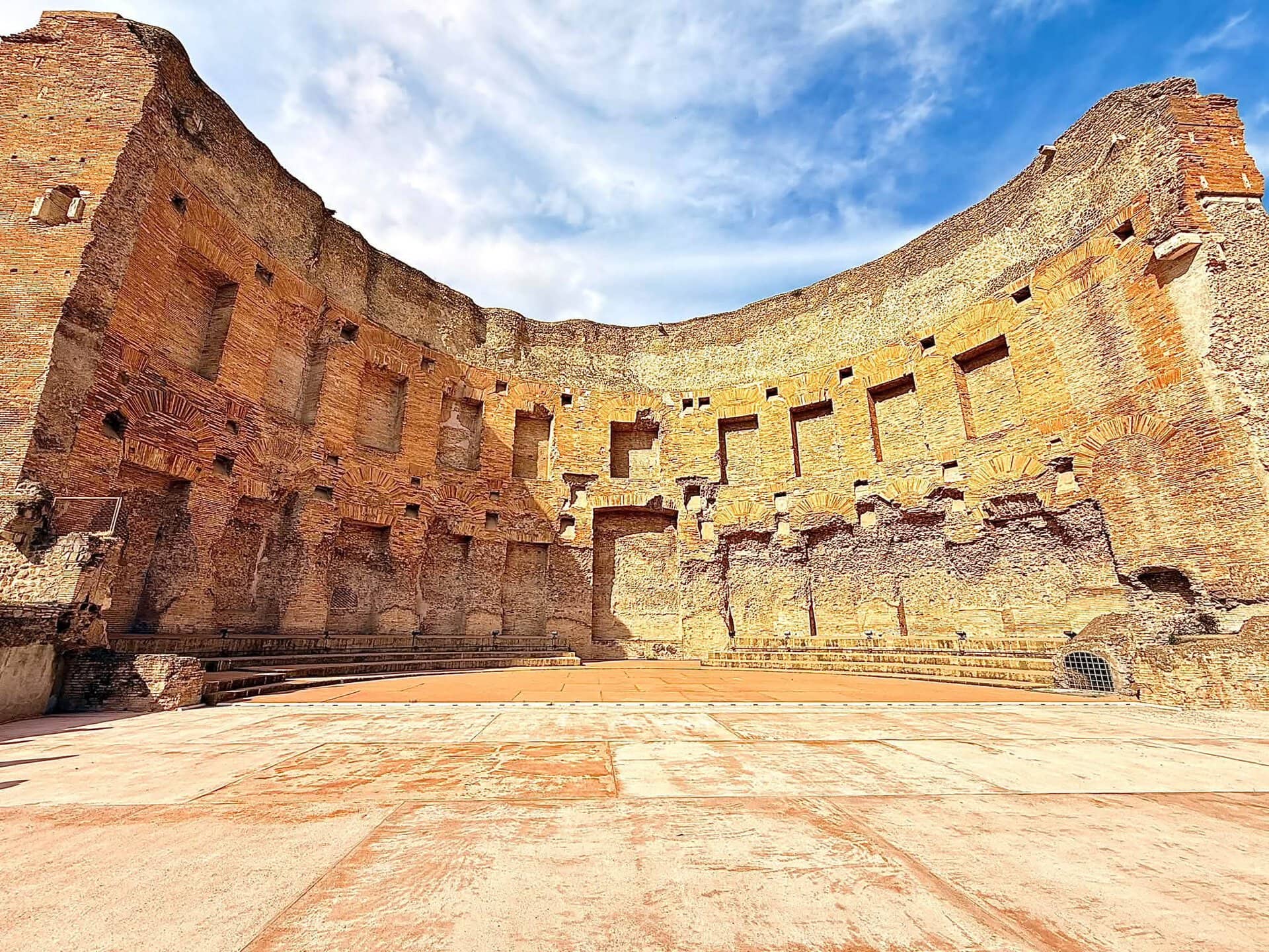 Archaeological exterior of the Baths of Trajan on Rome's Oppian Hill